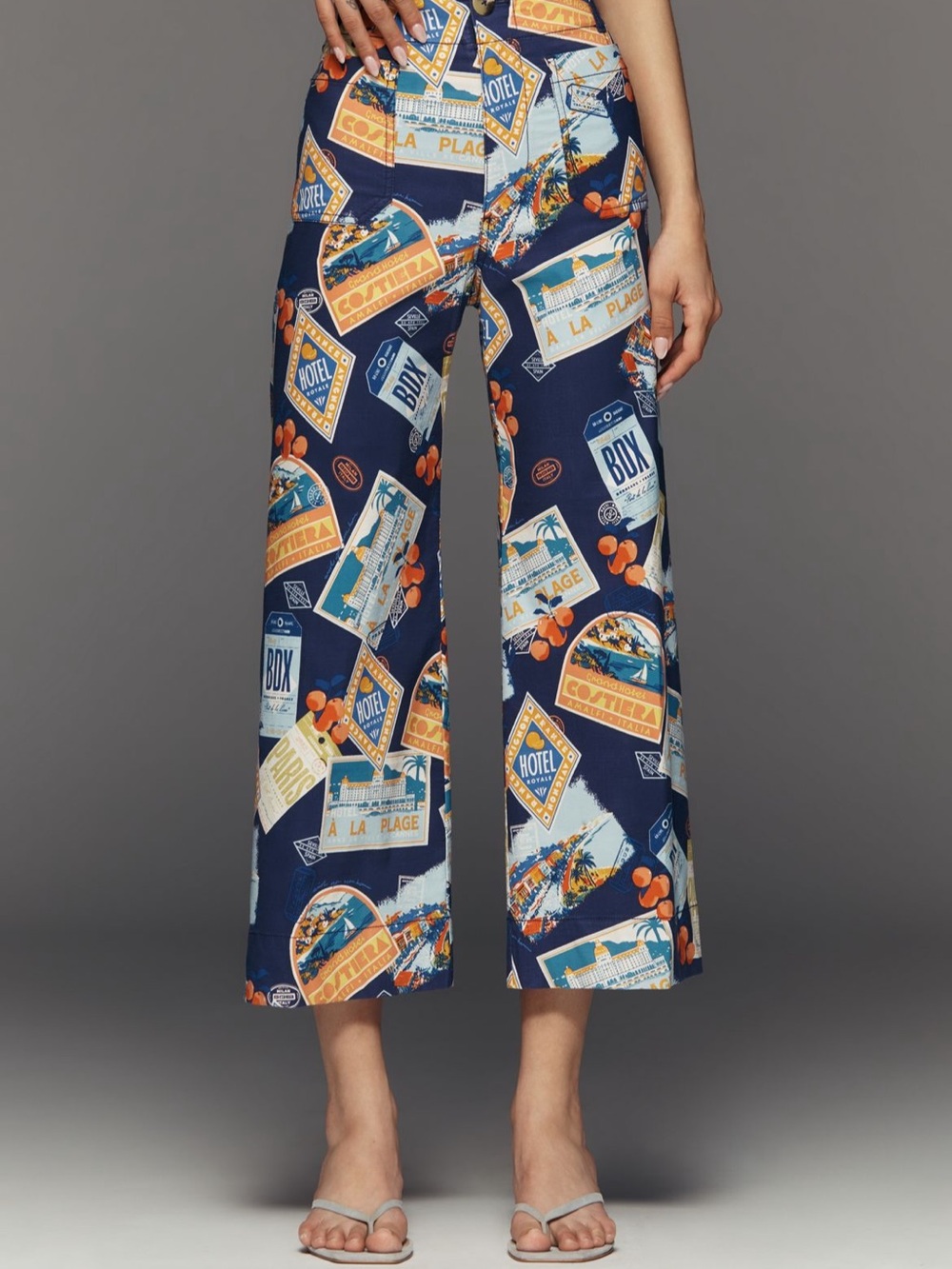 Anthropologie Maeve Colette High-Rise Wide Leg Pants in Magic Fabric 27P NWT